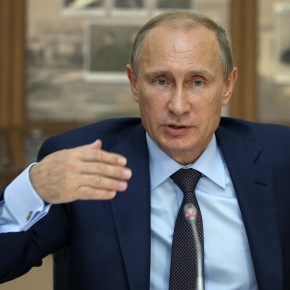 Russia's President Putin speaks during a meeting with cultural figures in Yalta