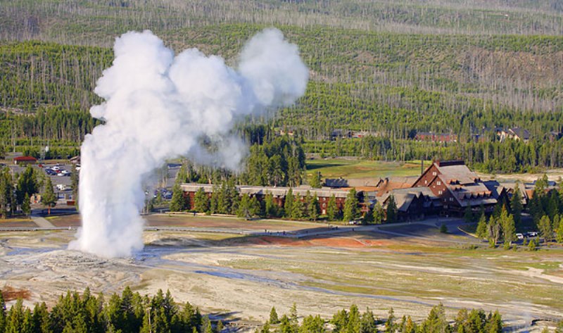 Old Faithful and the Upper Geyser Basin, Yellowstone National Park, Wyoming