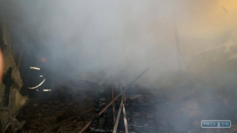 Измаильские пожарные тушили склад с материалами для изготовления веников