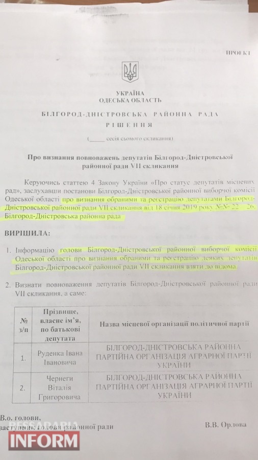 Последнее заседание сессии Белгород-Днестровского райсовета, прошло с грубыми нарушениями (документ)