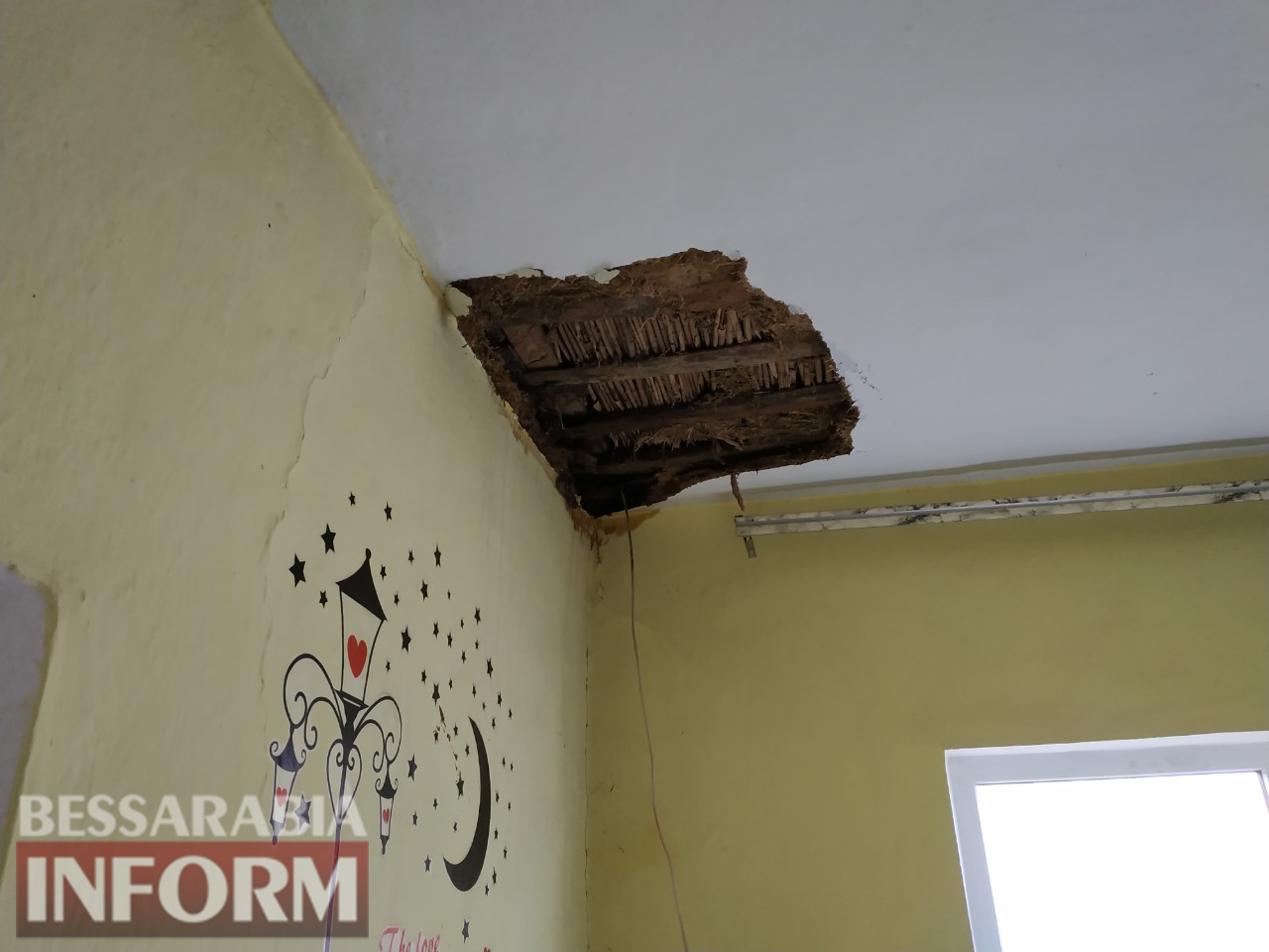 В Килии из-за неисправности дымохода всю ночь тлел потолок в доме, где находились люди