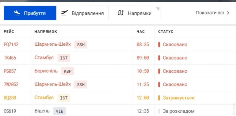 В Одесском аэропорту отменены все утренние рейсы