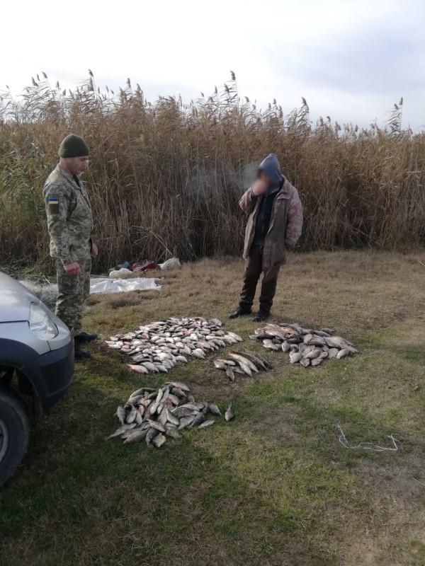 На канале Репида пограничники Измаильского отряда задержали браконьера с уловом на почти 21 тысячу гривен