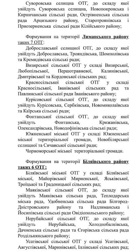 В Одесской ОГА окончательно решили, какие ОТГ будут сформированы в Измаильском и Болградском районах