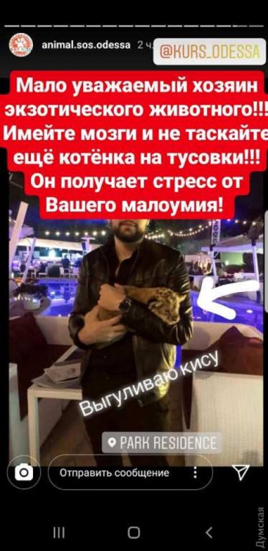 Понтам нет предела? - В Одессе мажор притащил на клубную вечеринку львенка