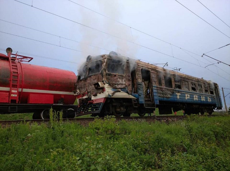 На Одесской железной дороге сгорел вагон электрички