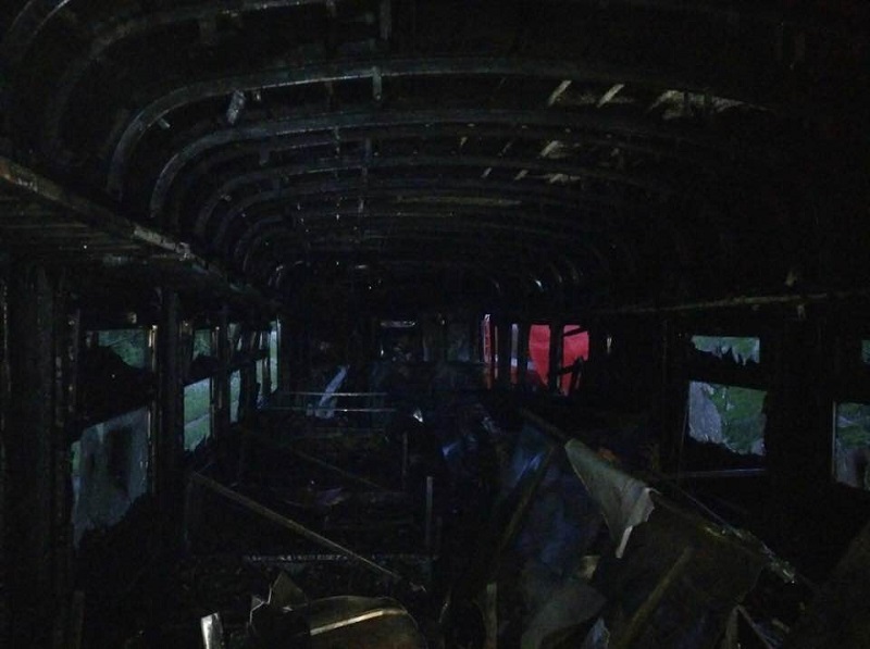 На Одесской железной дороге сгорел вагон электрички