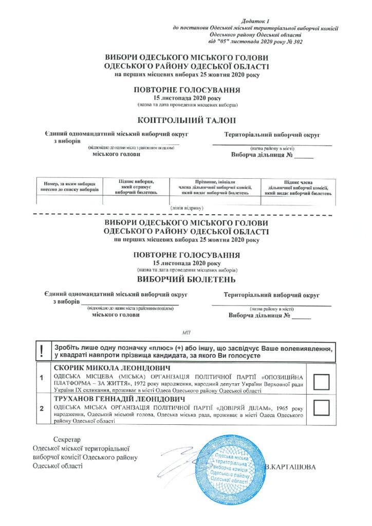 Скорик VS Труханов: на следующих выходных пройдут выборы мэра Одессы