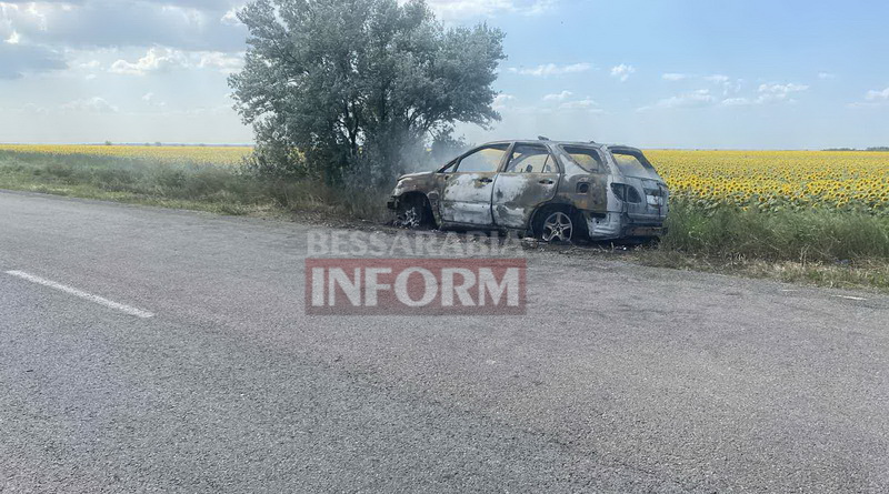 На трассе Одесса-Рены в Измаильском районе сгорел дотла еще один Lexus