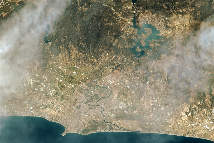Сгоревшие леса в Турции видны из космоса (фото)