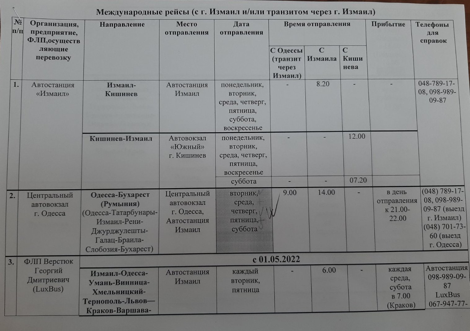 Пассажирское сообщение Измаила пополнилось рейсом на Берлин, а число автобусов до Бухареста увеличилось