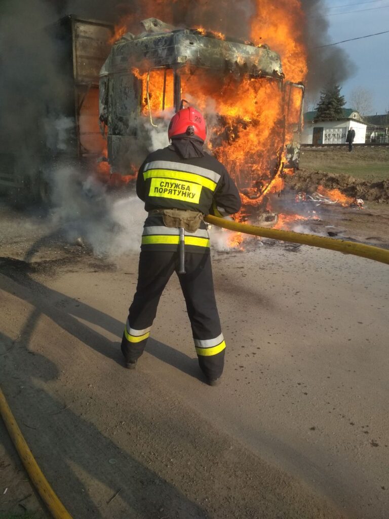 На въезде в Измаил сгорел грузовик