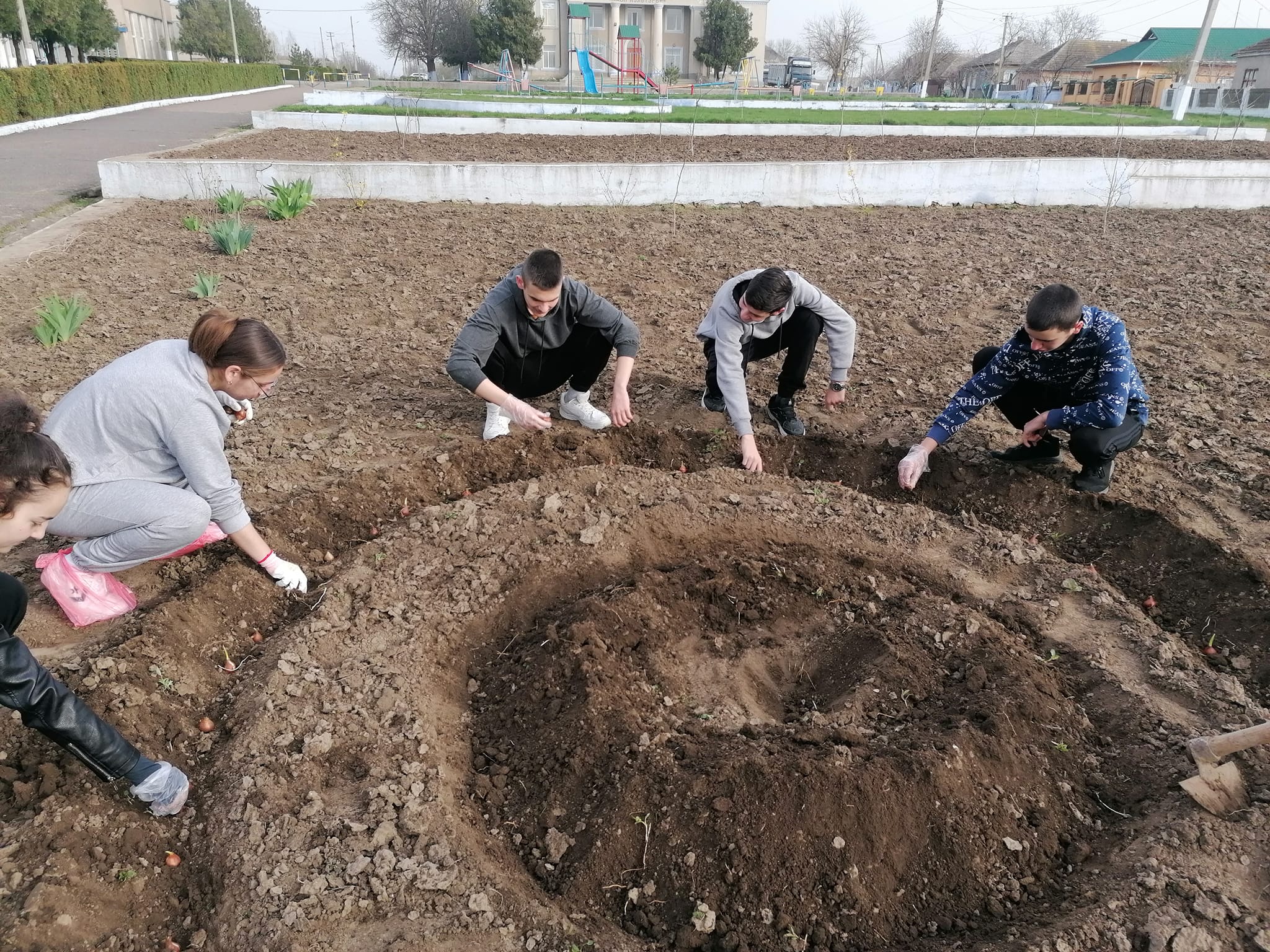 В селе Суворовской общины будущие выпускники лицея внесли свой вклад в высадке аллеи Победы