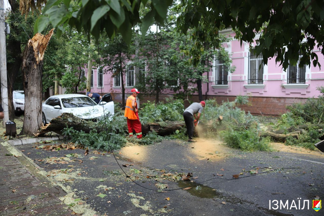 Потрощені дерева, "гірлянди" обірваних дротів та половина міста без світла - таким залишила після себе Ізмаїл сильна гроза