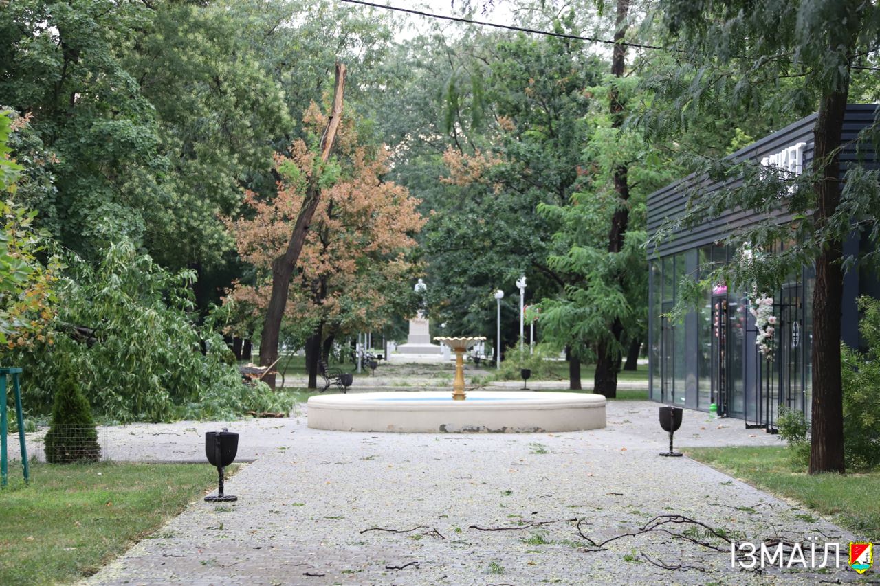 Потрощені дерева, "гірлянди" обірваних дротів та половина міста без світла - таким залишила після себе Ізмаїл сильна гроза