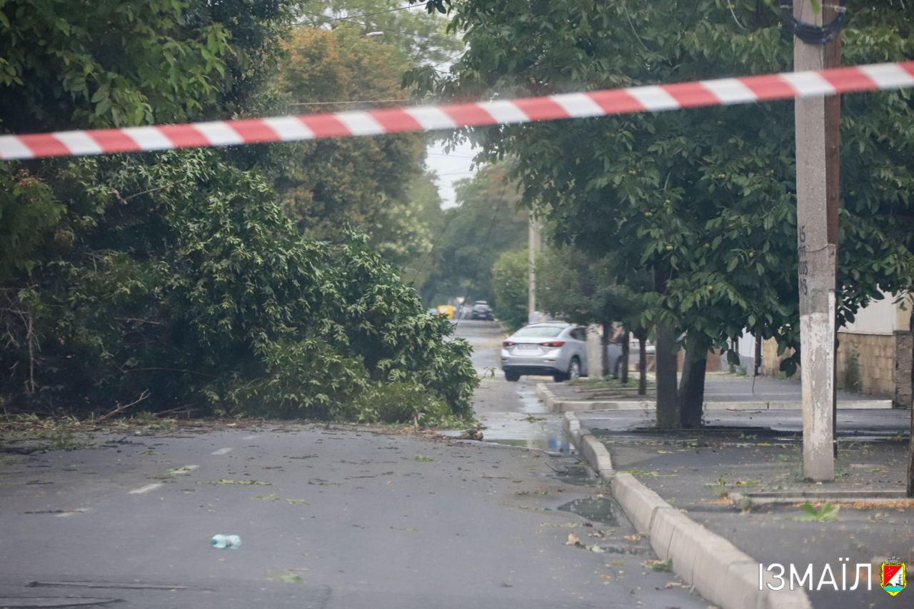 Потрощені дерева, "гірлянди" обірваних дротів та половина міста без світла - таким залишила після себе Ізмаїл сильна гроза