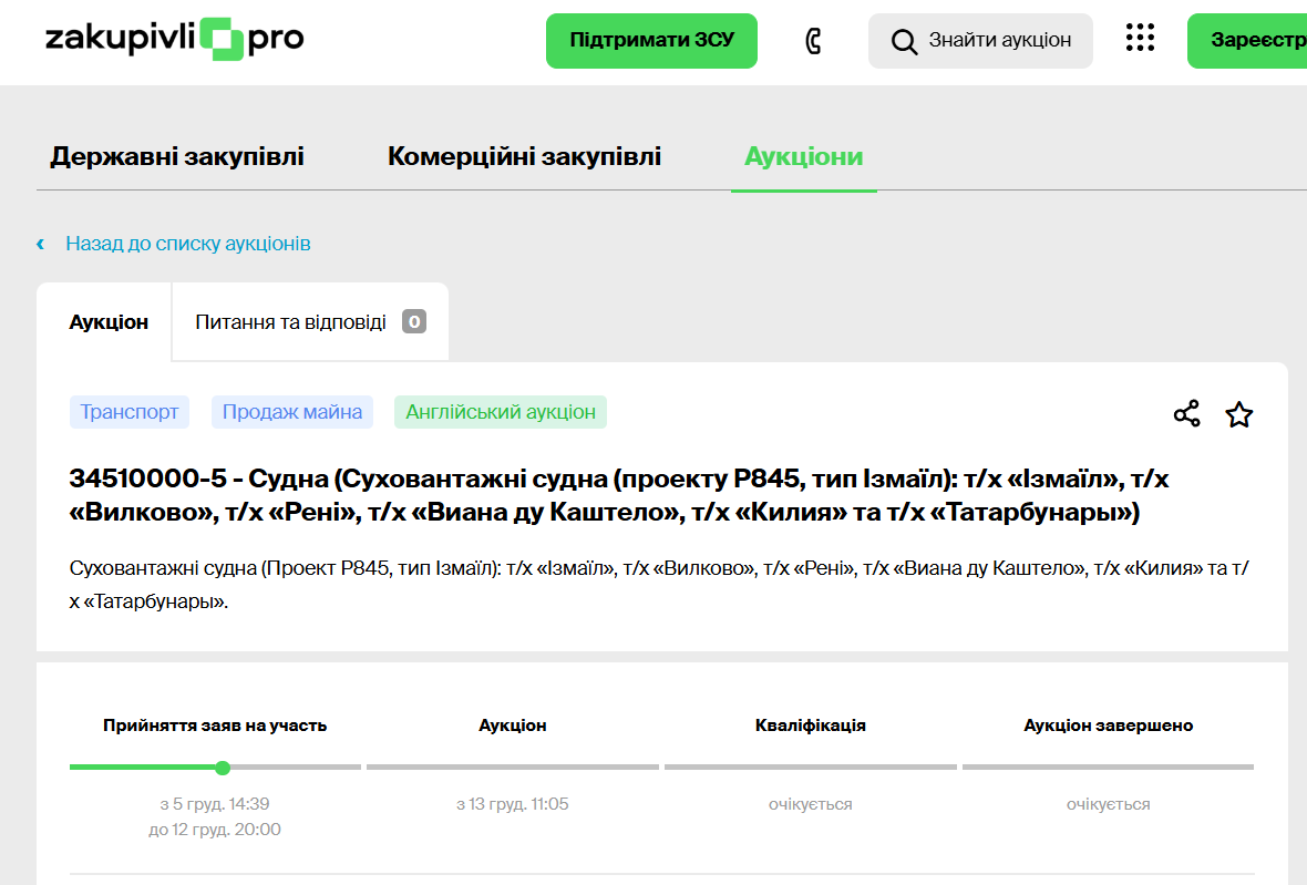 Українське Дунайське Пароплавство виставило на аукціон свій флот: причини