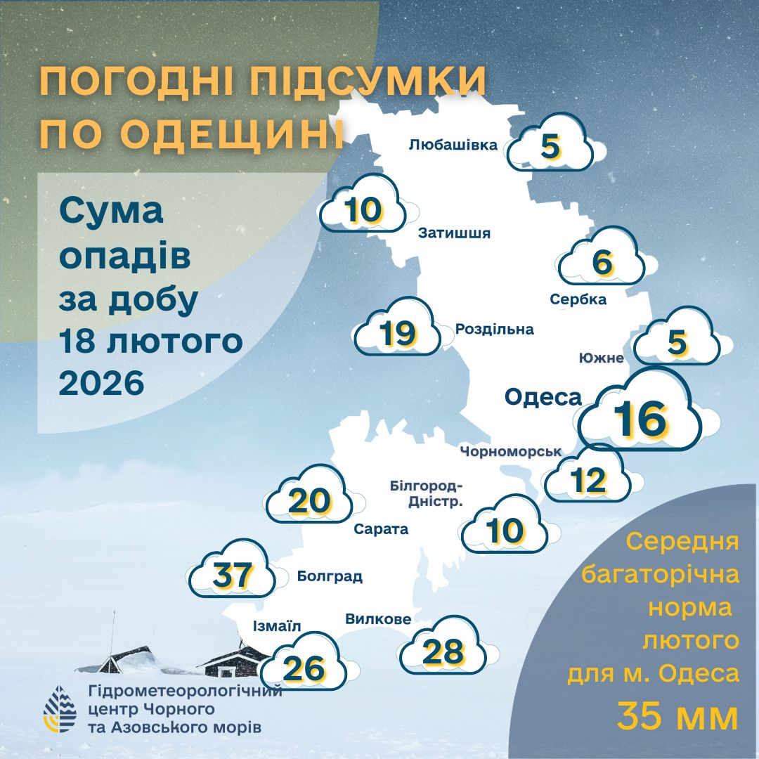 У місті на півдні Одещини вчора випала більше ніж місячна норма снігу