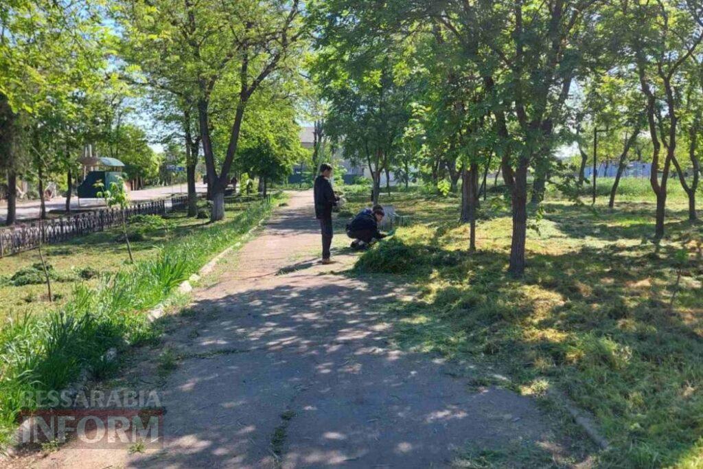 У Кілії курсанти допомогли комунальникам прибрати місцевий парк