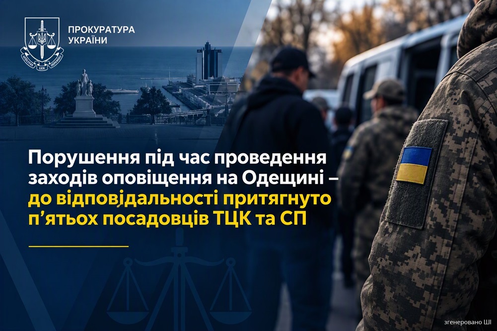 Безконтрольні групи оповіщення та “свої” в розшуку: п’ятьох посадовців ТЦК та СП на Одещині притягнули до відповідальності